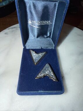 Montana Silversmiths Gold and Silver Engraved Triangle Collar Tips